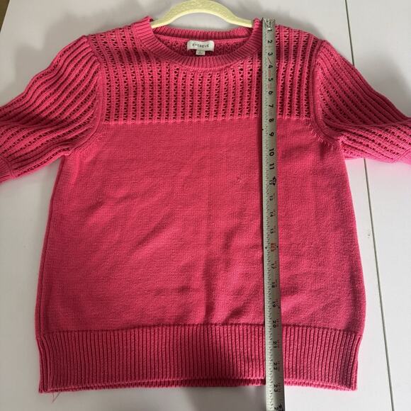 EVEREVE Remy Crochet 100% Cotton Pullover Sweater Women’s Large Pink Knit Boho - Picture 9 of 10